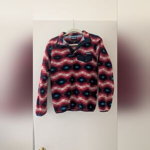 Patagonia Synchilla Fleece Pullover in Red, Black & Teal